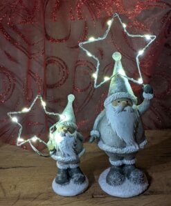 Kerstman met zilveren LED-ster