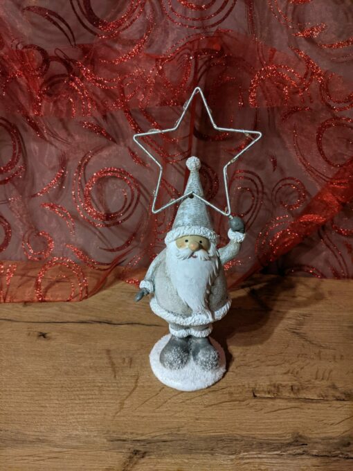 Kerstman met zilveren LED-ster
