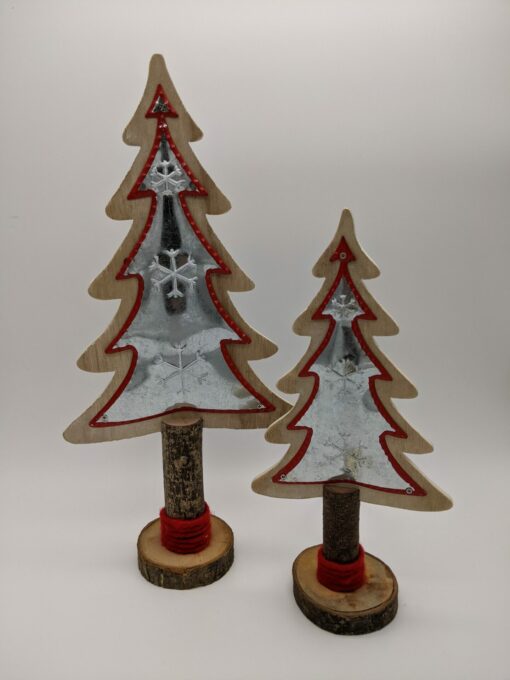 Kerstboom-zilver-metaal-hout