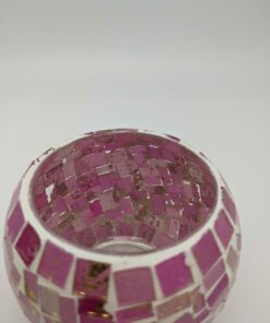 Kaarsenhouder-theelicht-mozaiek-roze