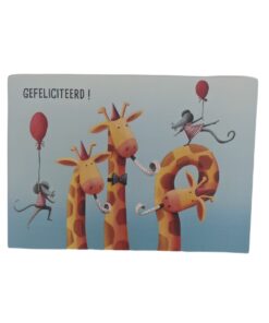 Wenskaart - Verjaardag - Giraffen