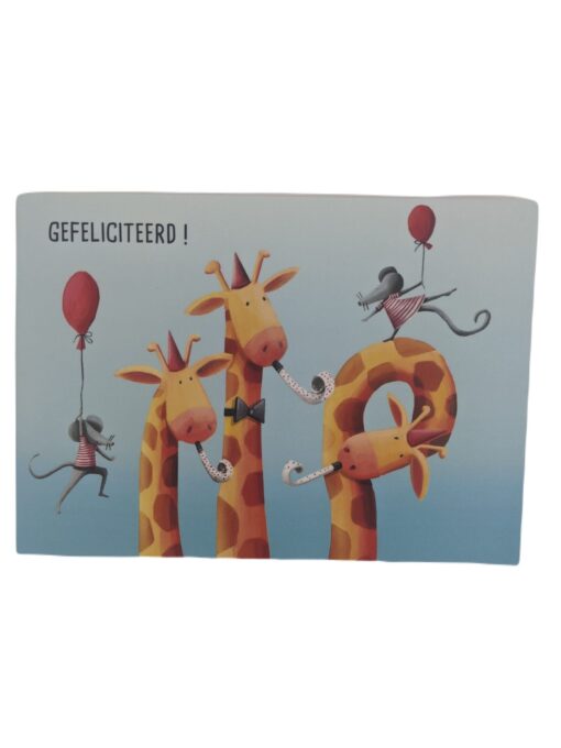 Wenskaart - Verjaardag - Giraffen