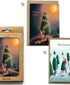 kerstkaart - box - kerstboom - kerstbos
