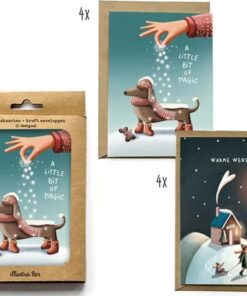 Kerstkaartenbox - Snowdog+ Sneeuwwandeling