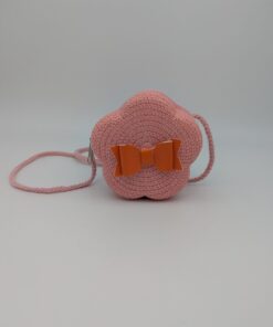 Handtas - Rotan - Roze - vlinder