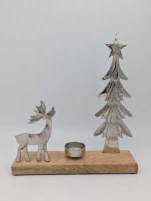 Kerst - Tafereel - Zilver - Hout