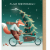 Kerstkaart - Bakfiets - Kerstboom