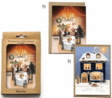 Kerstkaart - Box - Warme wensen