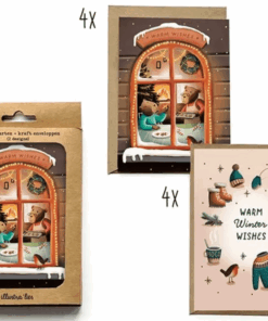 Kerstkaart - Box - Warme wensen