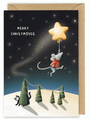 Kerstkaart - Merry Christmouse