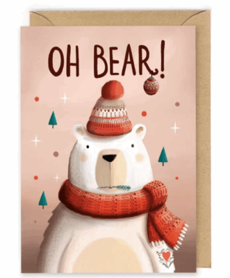 Kerstkaart - Oh Bear