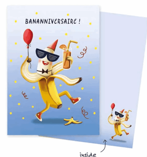 Wenskaart - Banaan - Feest - Verjaardag
